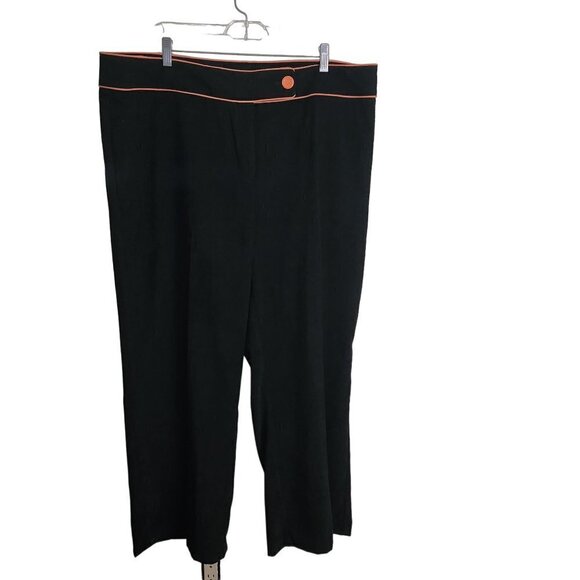 Courtenay Stretch Microfiber Black Wide Leg Pants Size 20W - Picture 1 of 4